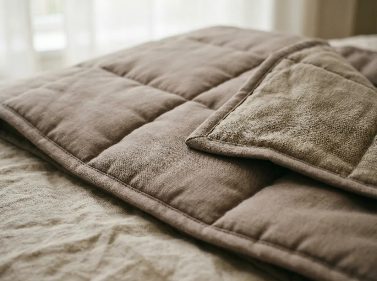 Nahaufnahme der W&auml;rmova Gewichtsdecke